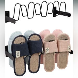 Black Wall Mounted Shoe/Slipper Rack